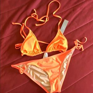 NWOT J.Crew Coral String Bikini, Size M